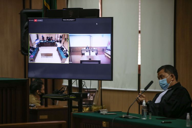 Sidang putusan yang digelar secara virtual dengan terdakwa kasus penyiraman air keras terhadap penyidik KPK Novel Baswedan, Rony Bugis dan Rahmat Kadir, di Pengadilan Negeri Jakarta Utara, Kamis (16/7/2020).