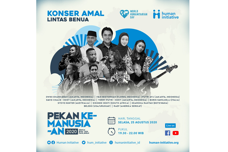 Para pengisi Konser Amal Lintas Benua dalam rangka memperingati Pekan Kemanusiaan 2020 (Dok. Human Initiative)