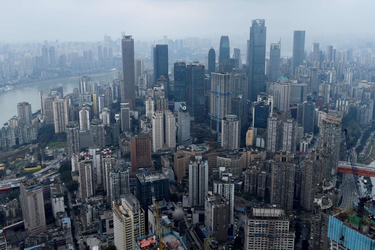 Gedung pencakar langit China.