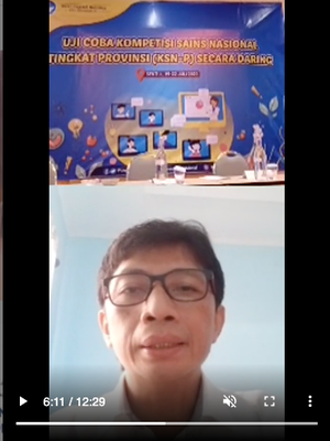 Asep Sukmayadi, Plt. Kepala Pusat Prestasi Nasional (Puspresnas) dalam uji coba KSN-P digelar Puspresnas pada Senin, 20 Juni 2020 guna mempersiapkan KSN tingkat SMA yang akan diselenggarakan 10-12 Agustus 2020.