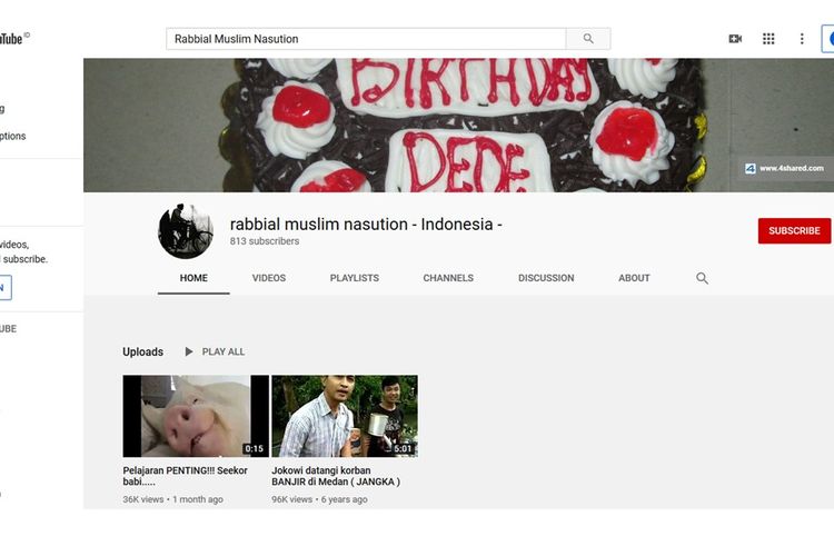 Tangkapan layar channel Youtube milik RMN