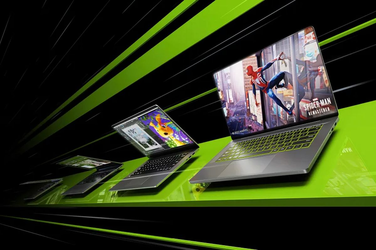 Ilustrasi Nvidia GeForce RTX 40 Series untuk laptop.