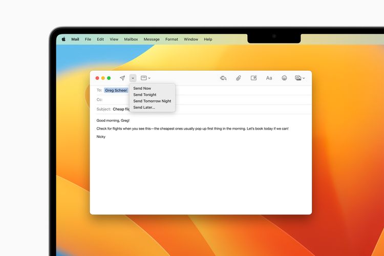 MacOS Ventura membawa fitur baru penjadwalan email di aplikasi Mail.