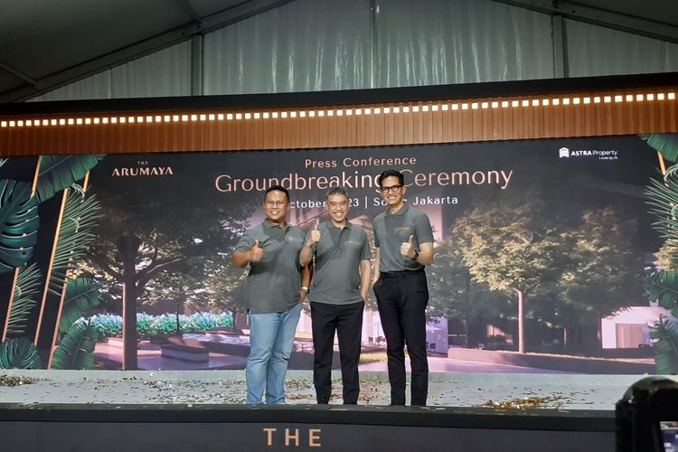 Groundbreaking Arumaya Office di The Arumaya, Lebak Bulus, Cilandak, Jakarta Selatan, Kamis (12/10/2023).