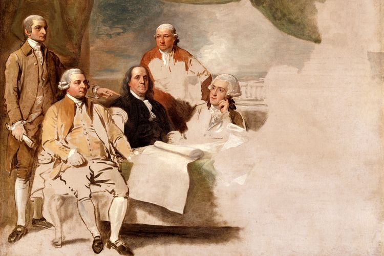 Lukisan delegasi Amerika Serikat dalam Perjanjian Paris 1783.