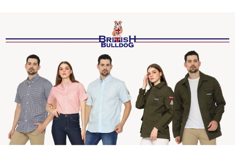 British Bulldog memiliki koleksi pakaian smart casual untuk pria dan wanita ala British, seperti Regular Polo Shirt, Button Down Polo Shirt, kemeja, dan Shooting Jacket. 