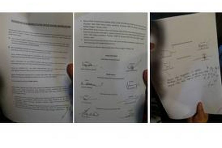 Surat Perjanjian PPP yang beralih bergabung Koalisi Jokowi-JK dalam pemilihan pimpinan MPR