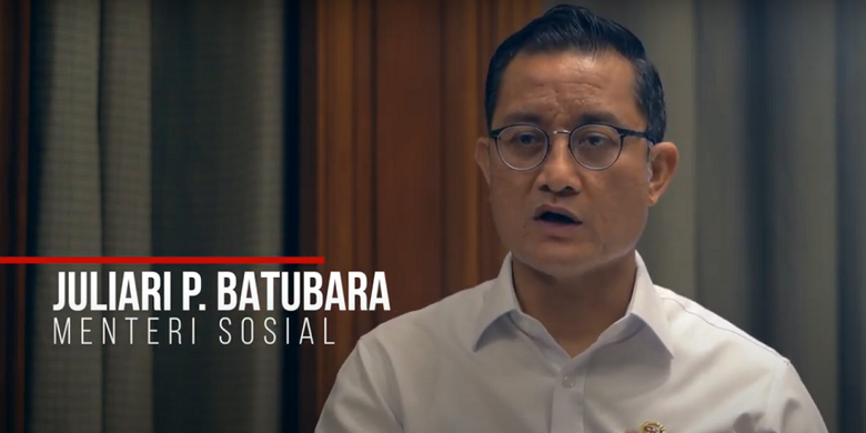 Mensos Juliari P. Batubara, saat menjelaskan program Atensi dan Serasi menuju pelayanan terintegrasi.