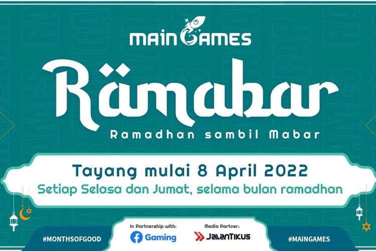 Ilustrasi acara Ramabar Series (Ramadhan Sambil Mabar) yang dihadirkan oleh MainGames Indonesia untuk menemani para gamers menunggu buka puasa.