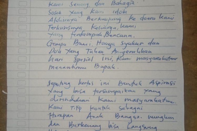 Warga Sikka Tulis Surat untuk Jokowi: Terima Kasih Sudah Lewat depan Rumah Kami