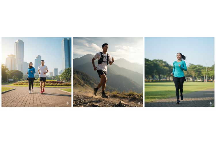Prompt Gemini AI edit foto sedang olahraga lari atau Jogging.
