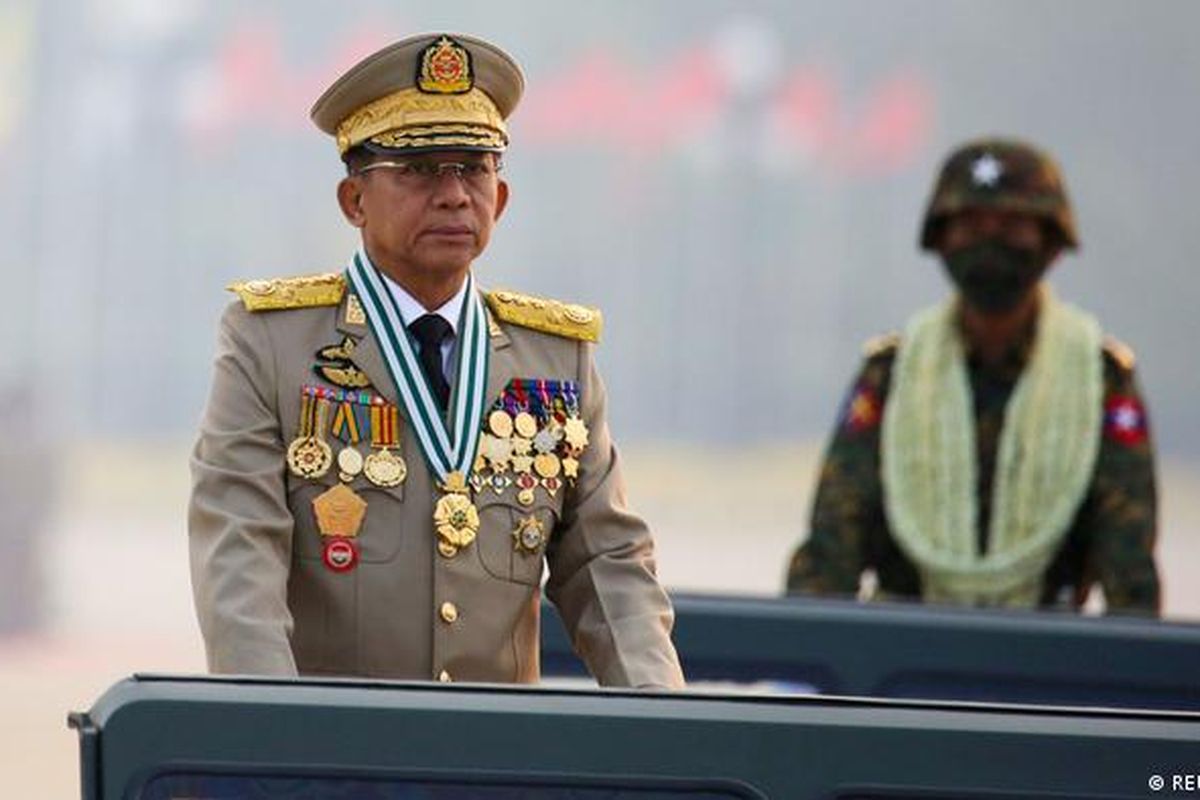 Pemimpin Junta Militer Myanmar, Jenderal Min Aung Hlaing. 