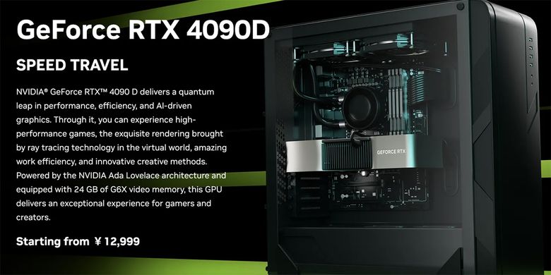 Slide perkenalan kartu grafis GeForce RTX 4090D dari Nvidia