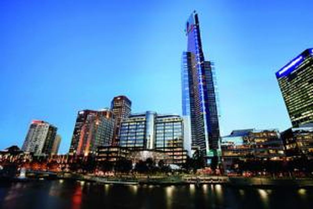 Eureka Tower di Melbourne, Australia, tak lama lagi bakal didampingi sejumlah bangunan tinggi lainnya yang dibangun kurun 2014-2018.