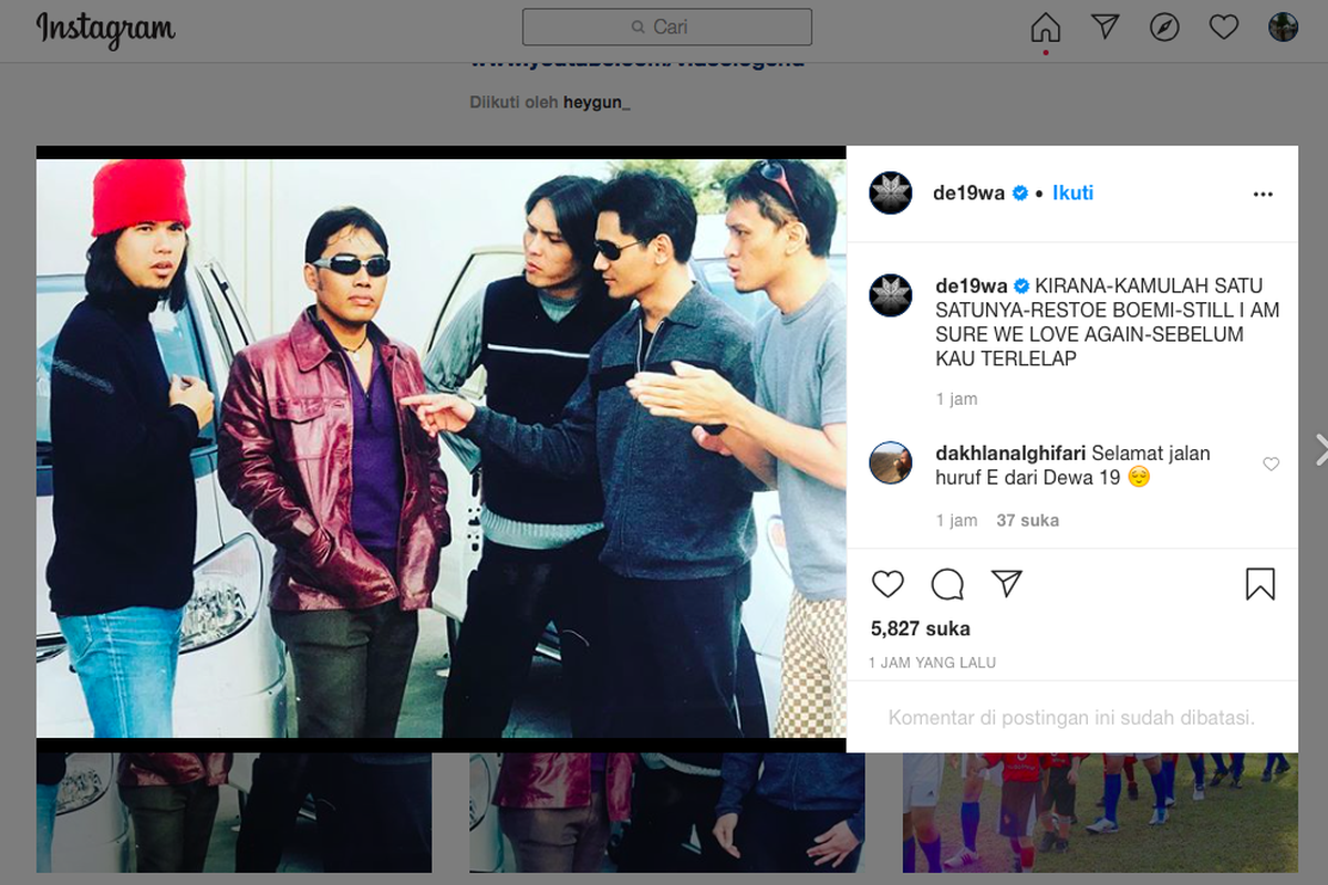 Erwin Prasetya bersama Dewa 19 saat masih diperkuat Once Mekel dan Tyo Nugros