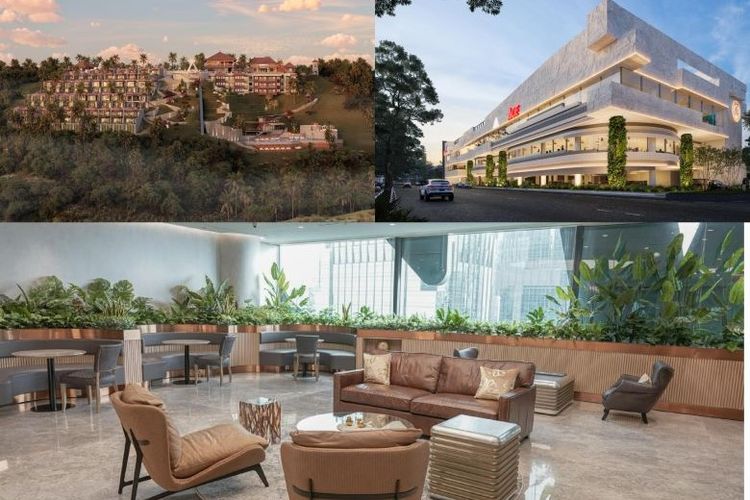 Kiri atas: Metland Venya Ubud by PT Metropolitan Land Tbk. Kanan atas: 23 Paskal Shopping Center by PT Indonesian Paradise Property Tbk and Subsidiaries. Bawah: TEC @PCP by PT The Executive Centre Indonesia (TEC). 