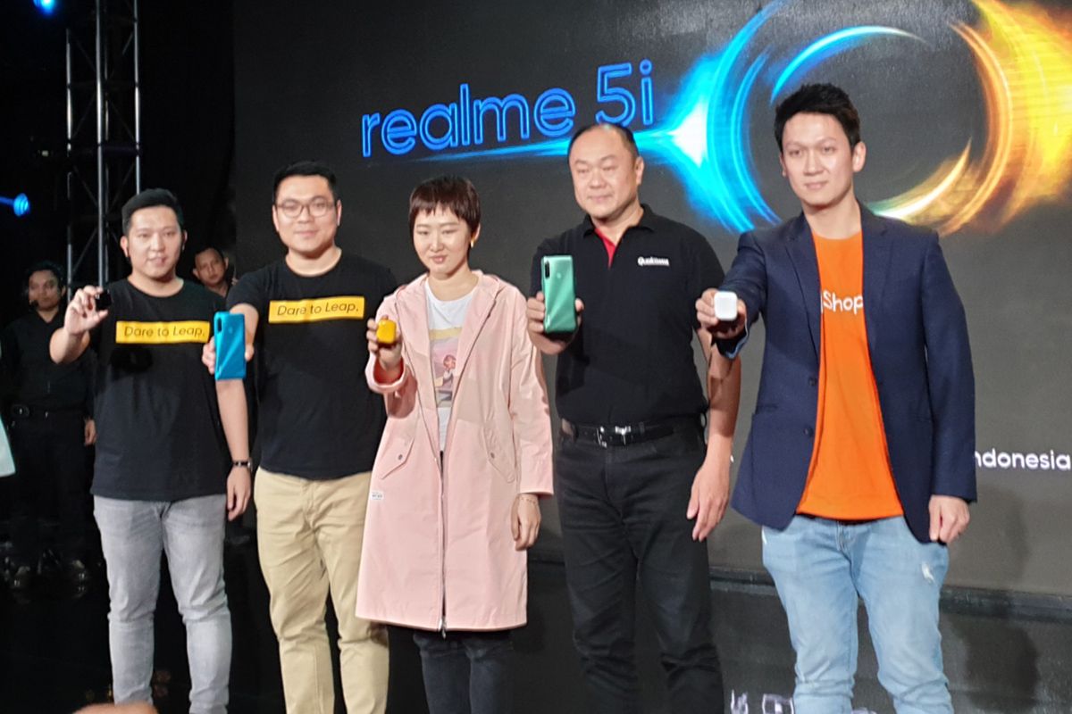 Peluncuran Realme 5i di Jakarta, Rabu (15/1/2020).