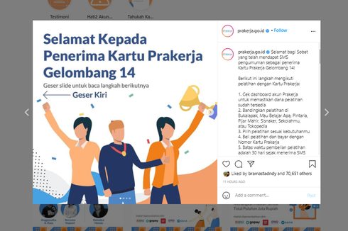 Penerima Kartu Prakerja Gelombang 14 Diumumkan, Ini Cara Ceknya!