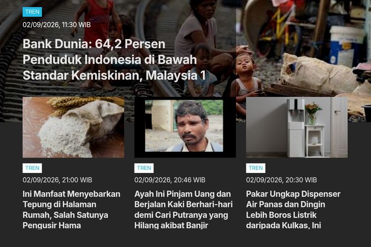 [POPULER TREN] 64,2 Persen Penduduk Indonesia di Bawah Standar Kemiskinan | 3 Negara Diselimuti Asap Karhutla Kalimantan
