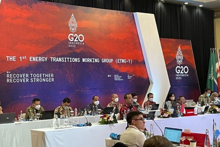 Pertemuan Energy Transition Working Group di Yogyakarta, Jumat (25/3/2022). 

