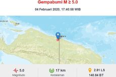 Jayapura Diguncang Gempa 5,0 SR, Tidak Berpotensi Tsunami