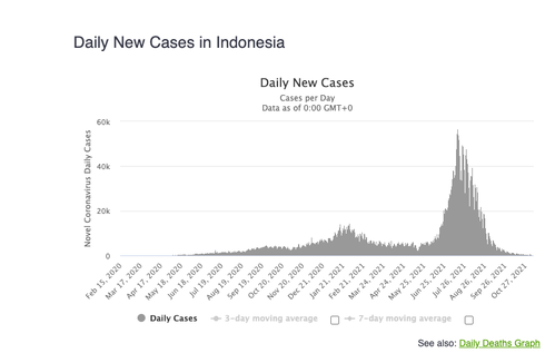UPDATE Corona 10 November 2021: Indonesia Sentuh Angka Terendah dalam 1,5 Tahun