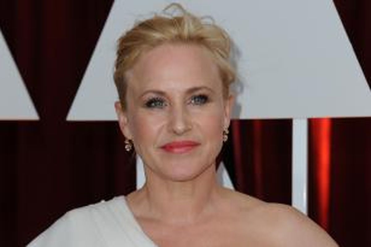 Artis peran Patricia Arquette tiba di karpet merah Academy Award 2015 atau Oscar ke-87 di Hollywood, California, Minggu (22/2/2015) waktu setempat. 