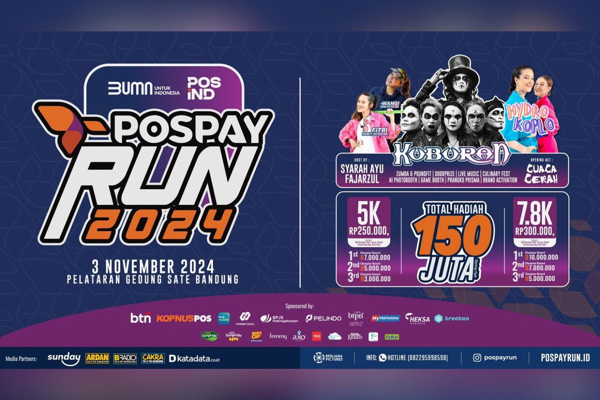 Banyak aktivitas seru di Pospay Run 2024, seperti penampilan Kuburan. 