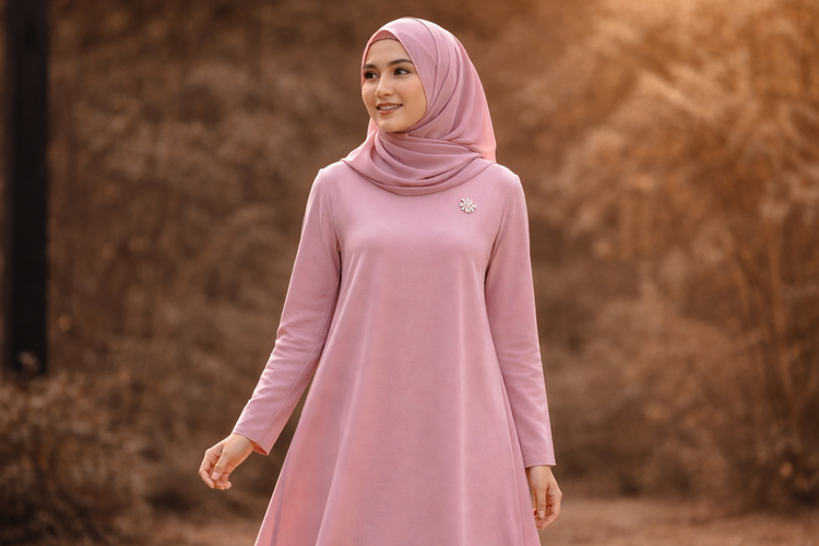 Tunik A-Line Minimalis + Kulot Linen