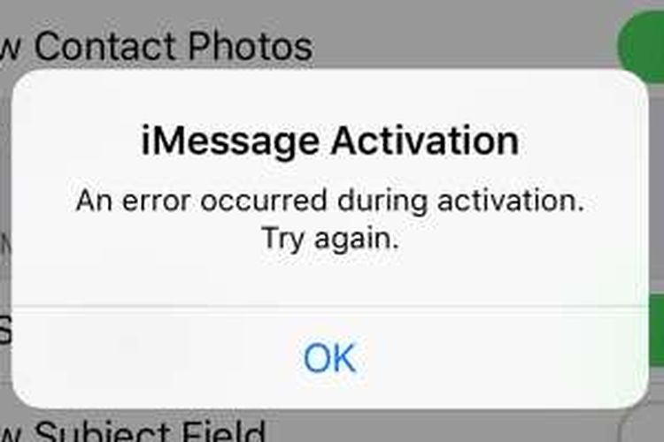 Fitur iMessage di iPhone gagal diaktivasi melalui jaringan XL Axiata.