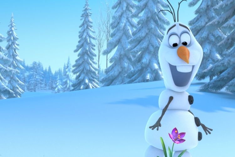 Olaf salah satu karakter kartun di film Frozen 1