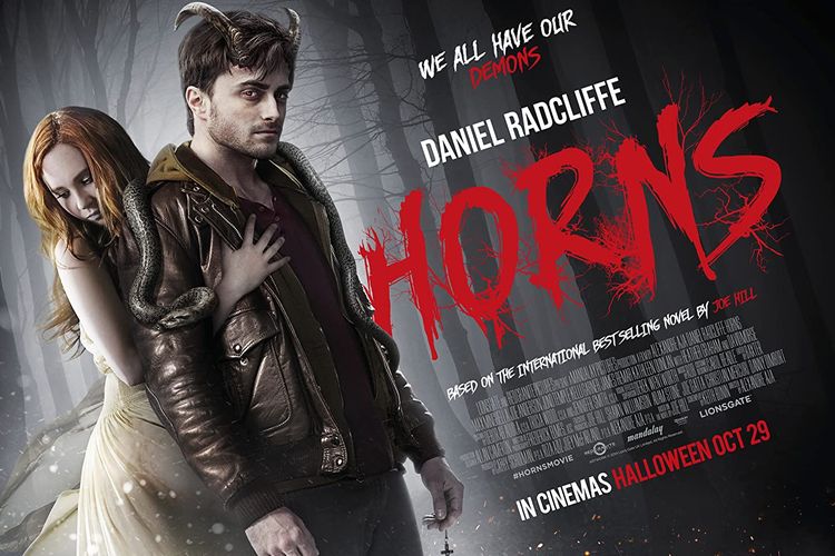Poster film Horns yang dibintangi oleh Daniel Radcliffe