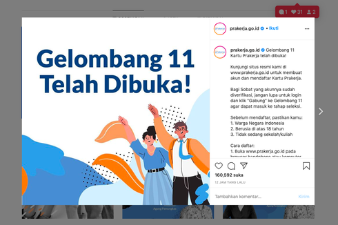 Pendaftaran Kartu Prakerja Gelombang 11 Ditutup Hari Ini, Simak Cara Mendaftar hingga Persyaratannya