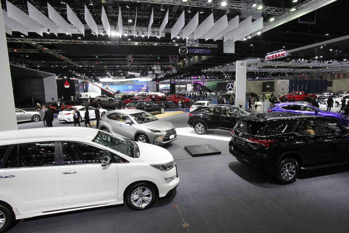 Ilustrasi pameran otomotif, Bangkok International Motor Show.