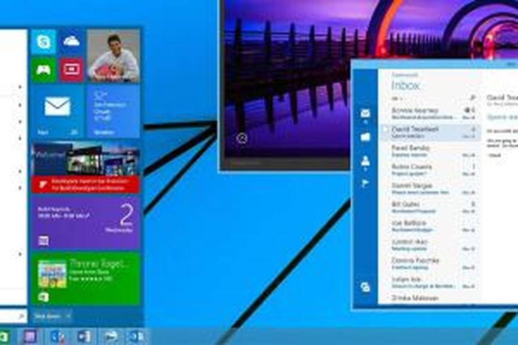 Tampilan tombol Start menu yang akan dihadirkan Microsoft dalam updtae Windows 8.1 selanjutnya