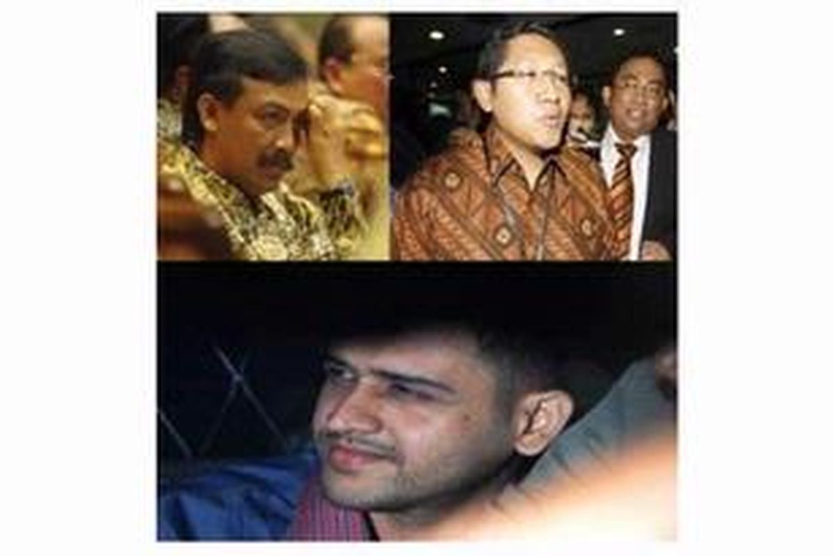 Andi Mallarangeng (kiri atas), Anas Urbaningrum (kanan atas), dan Nazaruddin (bawah)
