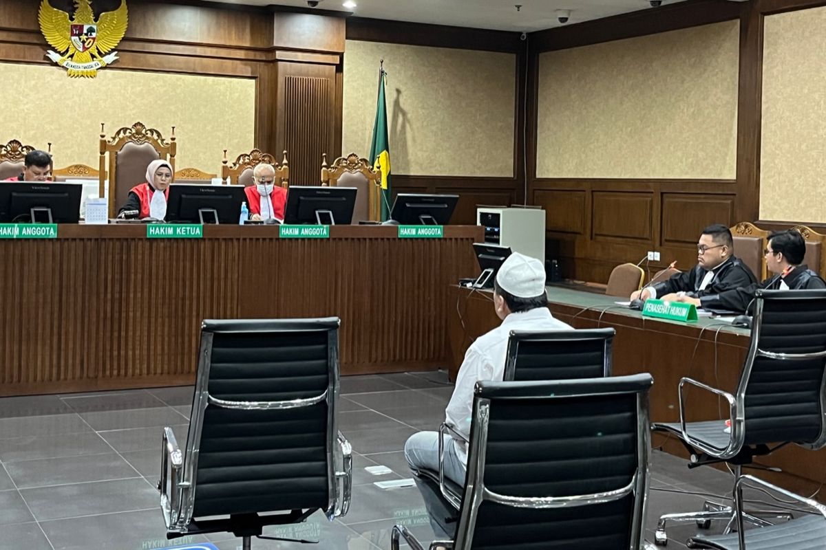 Ajun Komisaris Besar Polisi (AKBP) Bambang Kayun Bagus Panji Sugiharto dalam persidangan di Pengadilan Tindak Pidana Korupsi (Tipikor) pada Pengadilan Negeri (PN) Jakarta Pusat, Kamis (25/5/2023). 