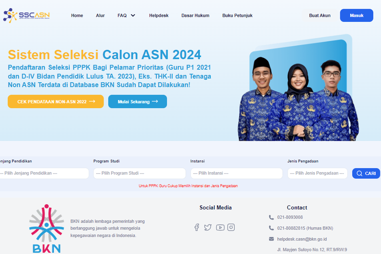 Tangkapan layar laman SSCASN CPNS 2024. Cara cetak kartu ujian SKD CPNS 2024 di SSCASN. Cetak kartu ujian SKD CPNS 2024.