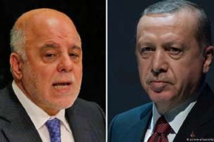 PM Irak Haider Al Abadi (kiri) dan Presiden Turki Erdogan
