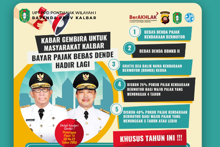 Program Pemutihan Pajak Kendaraan Bermotor Kalimantan Barat