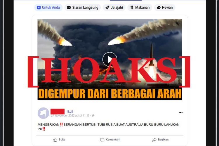 [HOAKS] Rusia Serang Australia untuk Bela Indonesia dalam Perebutan Pulau Pasir
