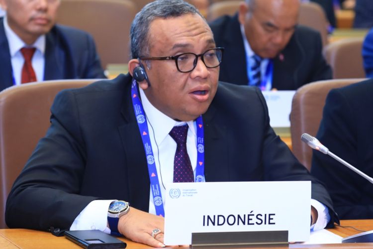 Wakil Menteri Ketenagakerjaan (Wamenaker) Afriansyah Noor saat menghadiri Rapat Menteri GNB di sela-sela sesi ke-111 Konferensi Perburuhan Internasional atau International Labour Conference (ILC) di Jenewa, Swiss, Rabu (7/6/2023).

