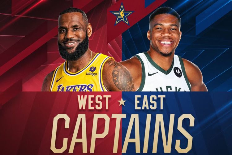LeBron James dan Giannis Antetokounmpo menjadi kapten tim Western dan Eastern pada NBA All-Star 2024 yang akan berlangsung pada 17-19 Februari di Gainbridge Fieldhouse, Indianapolis, Indiana, Amerika Serikat. 
