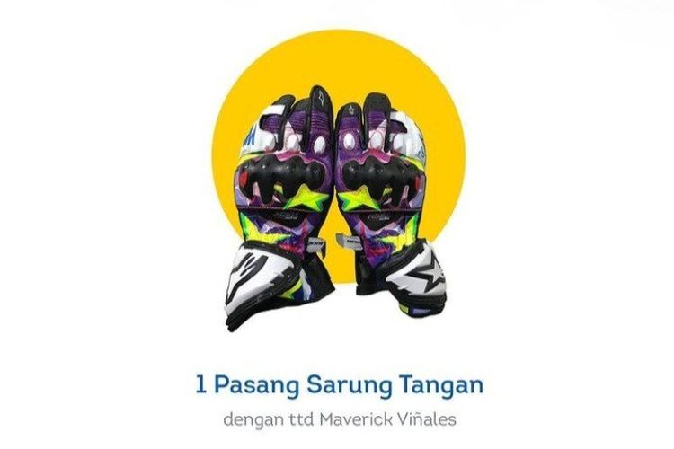 Sarung tangan bertanda tangan Maverick Viales