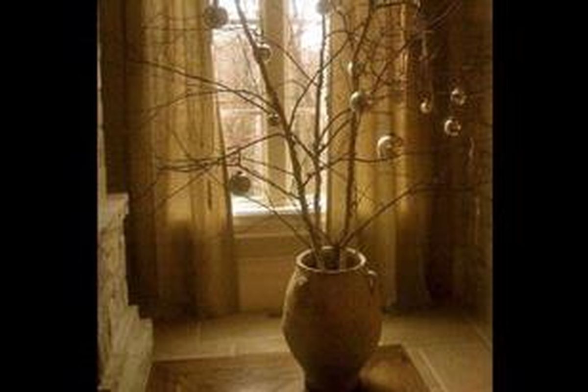 Untuk penyangga pohon, Anda dapat menggunakan apapun yang Anda inginkan. Salah satu contoh mudah adalah penggunaan ember seng sebagai penyangga ranting, guci atau pot besar. 