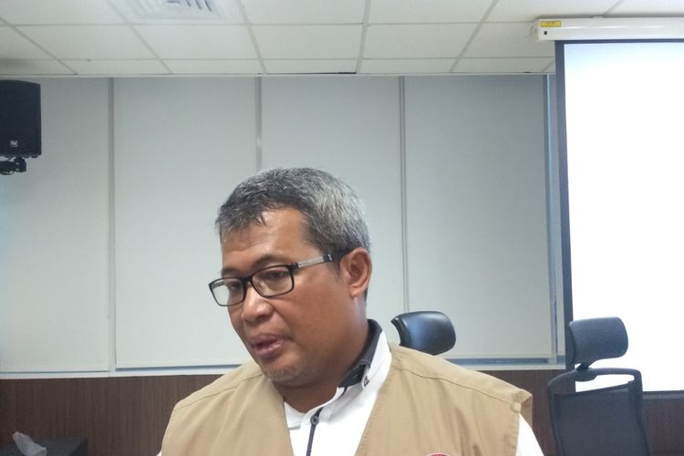 Kapusdatin Humas Badan Nasional Penanggulan Bencana (BNPB) Agus Wibowo menyampaikan peristiwa bencana alam yang terjadi di Indonesia sepanjang tahun 2019 di Graha BNPB, Selasa (17/12/2019)