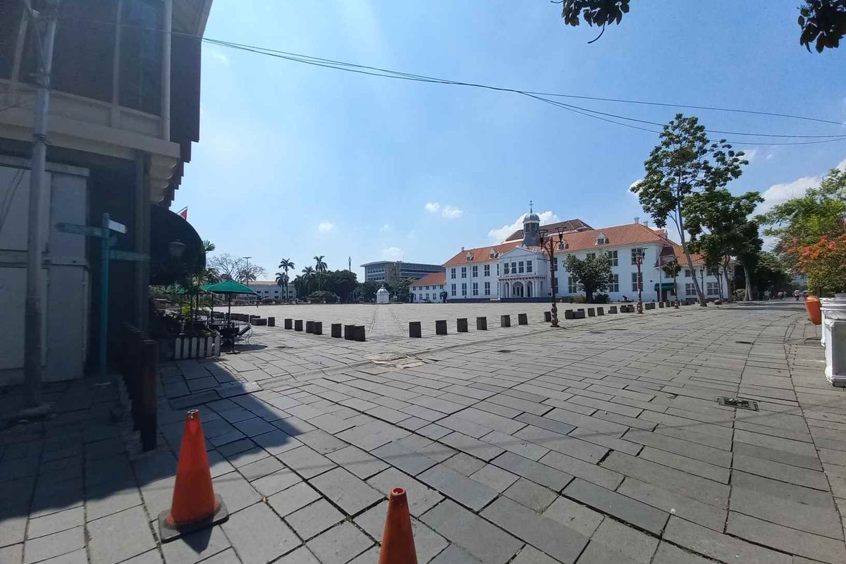 Kawasan Kota Tua, Taman Sari, Jakarta Barat steril dari pengunjung pada Sabtu (18/9/2021).