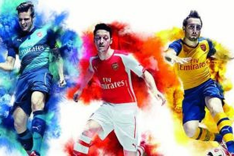 Tiga model jersey Arsenal di musim depan.