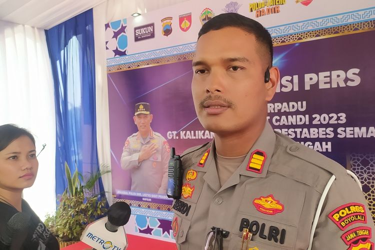 Kasatlantas Polres Boyolali, AKP M Herdi Pratama saat ditemui diTol Kalikangkung Semarang