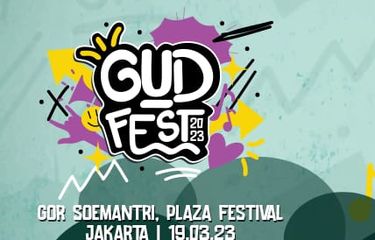 Poster GUDFEST 2023 yang menampilkan SUM41 hingga NTRL. 